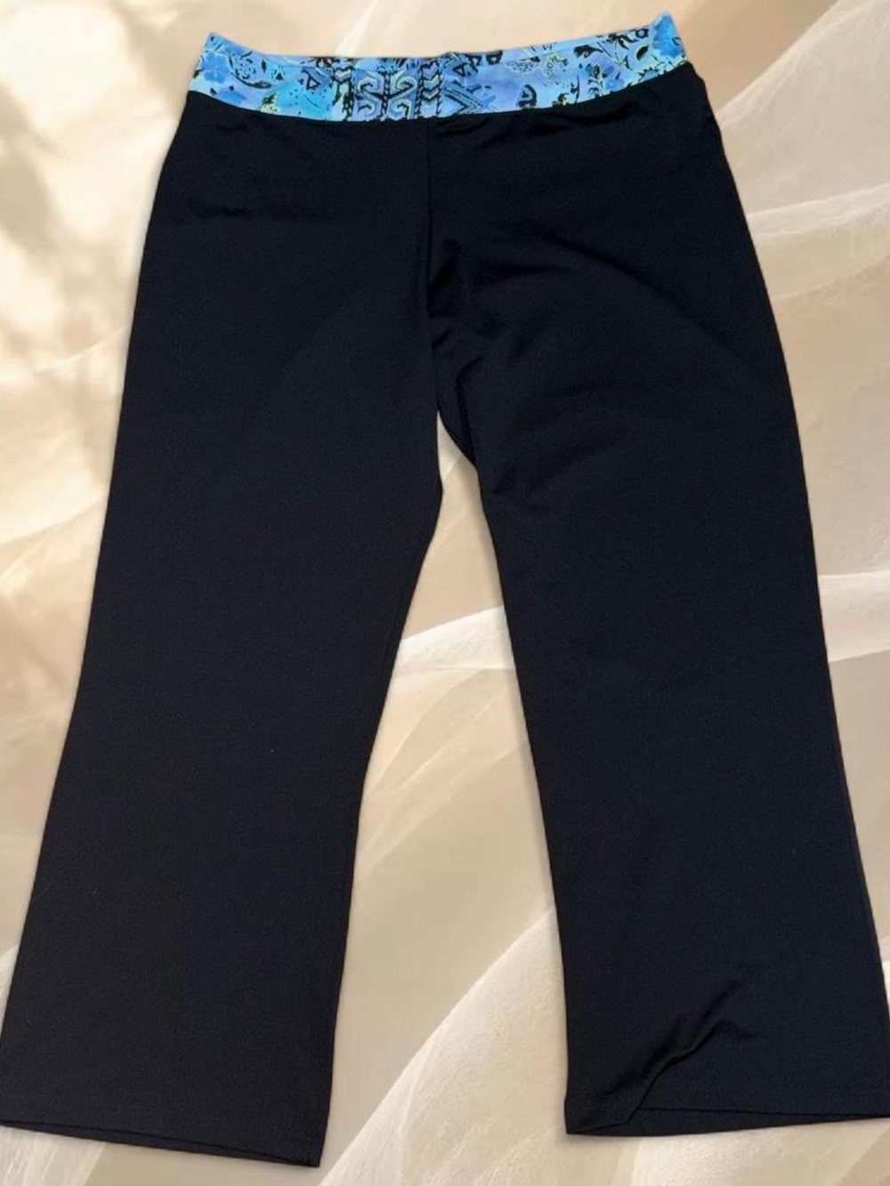 BCG Activewear Black Wide Leg Yoga Pants Pattern XL
